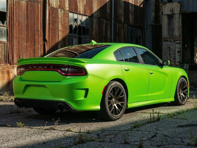 Dodge Charger wrapped in Matte HX20000 Light Green wrap film HX20375M