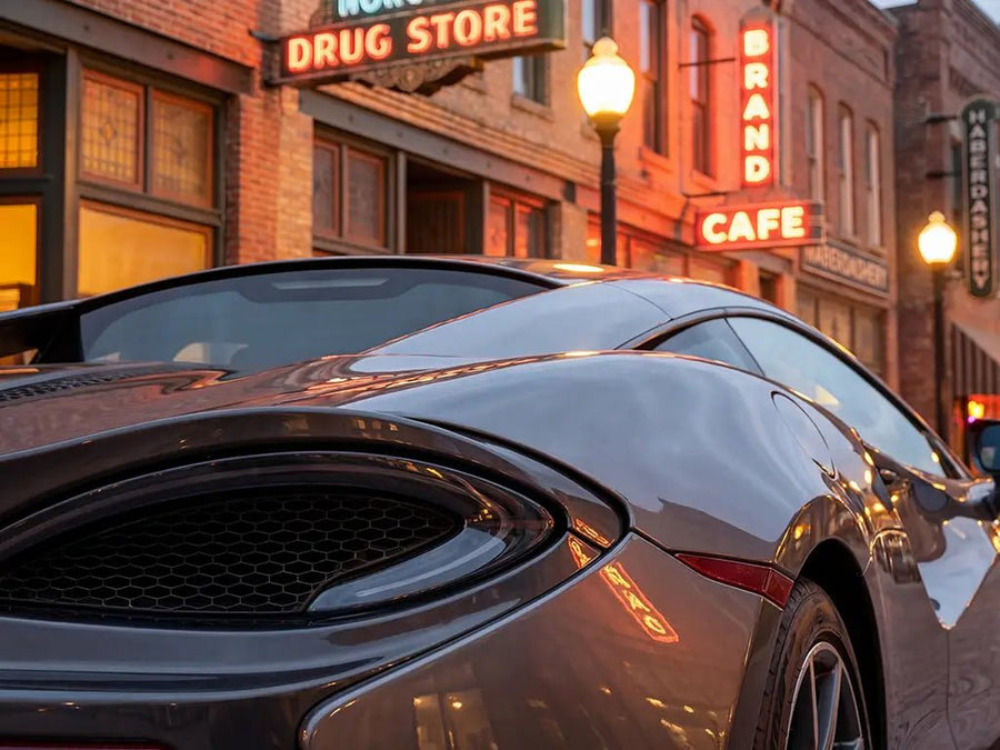 DIY McLaren 570S wrapped in Gloss HX20000 Shark Grey automotive vinyl film HX20423B