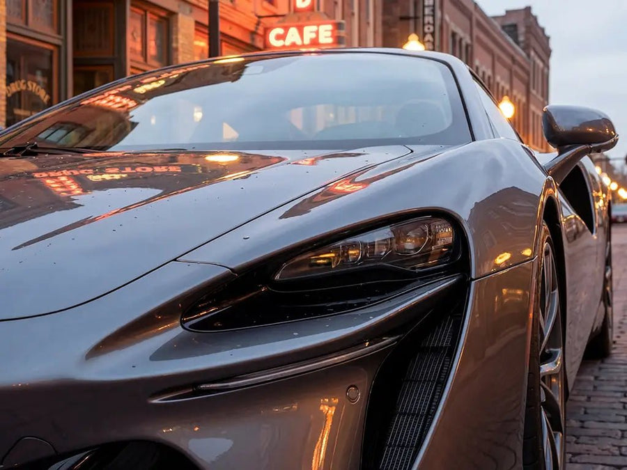 McLaren 720S wrapped in Gloss HX20000 Shark Grey vinyl wrap HX20423B