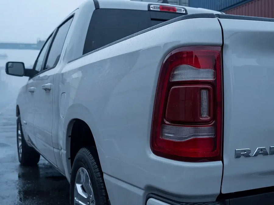 Ram 1500 wrapped in Gloss HX20000 Cloud Grey automotive vinyl film HX20428B