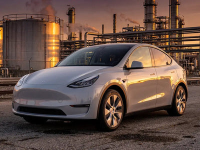 DIY Tesla Y wrapped in Gloss HX20000 Cloud Grey automotive vinyl film HX20428B