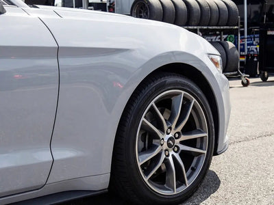 Ford Mustang wrapped in Hexis Gloss HX20000 Cloud Grey vinyl wrap HX20428B