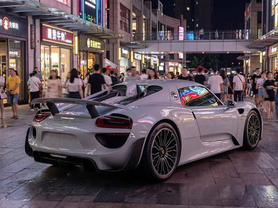 DIY Porsche 918 Spyder wrapped in Gloss HX20000 Cloud Grey vinyl wrap HX20428B
