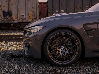 DIY BMW M4 wrapped in Gloss HX20000 Dark Grey car wrap film HX20432B