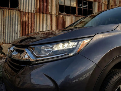 DIY Honda CR-V wrapped in Gloss HX20000 Dark Grey automotive vinyl film HX20432B