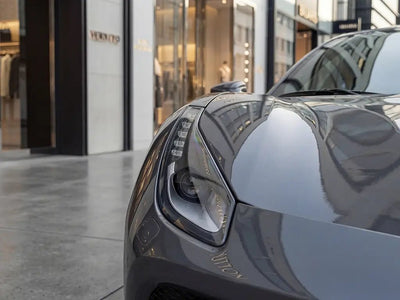 Ferrari 488 wrapped in Gloss HX20000 Dark Grey restyling film HX20432B