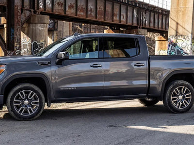 DIY GMC Sierra wrapped in Gloss HX20000 Dark Grey vinyl wrap HX20432B detail