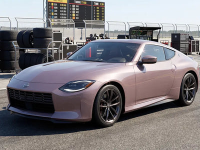 Nissan Z wrapped in Hexis Gloss HX20000 Metallic Cinder Rose wrap film HX20437B