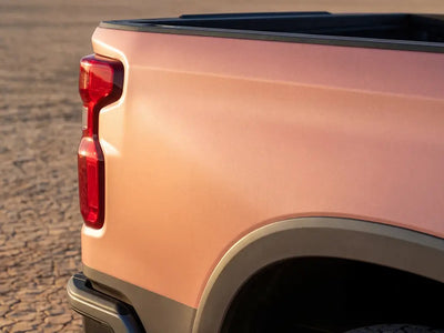 Chevrolet Silverado wrapped in Matte HX20000 Metallic Cinder Rose car wrap film HX20437M detail