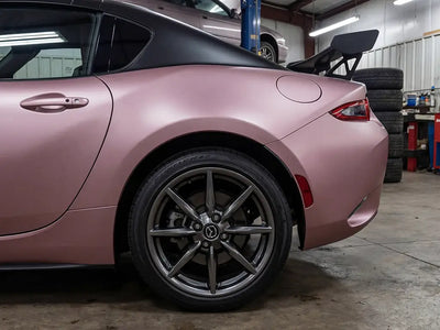DIY Mazda MX-5 Miata wrapped in Matte HX20000 Metallic Cinder Rose vinyl wrap HX20437M