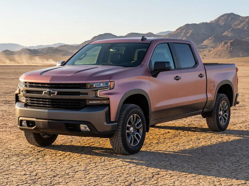 Chevrolet Silverado wrapped in Matte HX20000 Metallic Cinder Rose car wrap film HX20437M