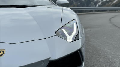 DIY Lamborghini Aventador wrapped in Gloss HX20000 Pearl Grey restyling film HX20445B