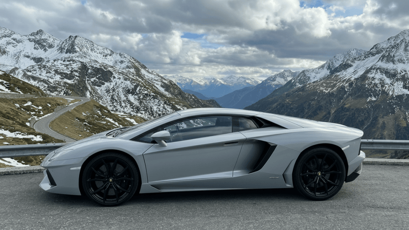 Lamborghini Aventador wrapped in Gloss HX20000 Pearl Grey automotive vinyl film HX20445B