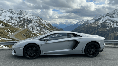 Lamborghini Aventador wrapped in Gloss HX20000 Pearl Grey automotive vinyl film HX20445B