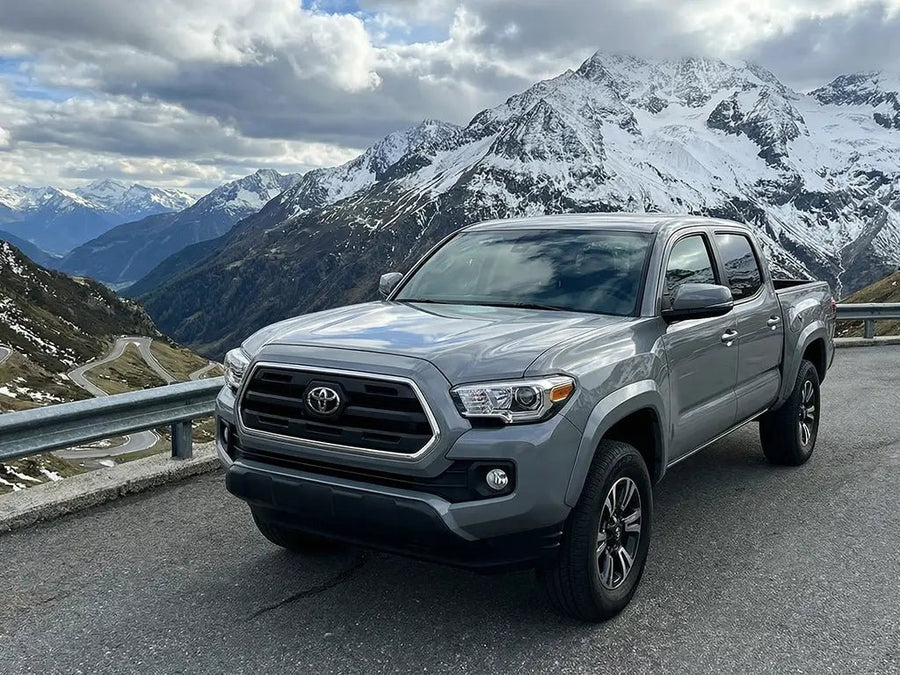 Toyota Tacoma wrapped in Gloss HX20000 Pearl Grey car wrap film HX20445B