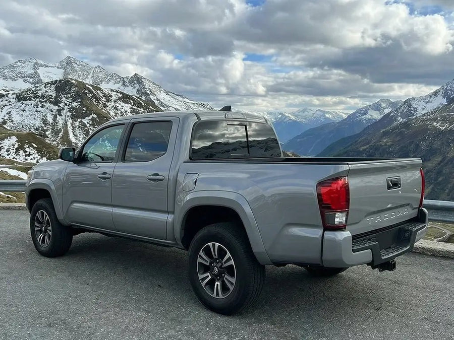 Toyota Tacoma wrapped in Hexis Gloss HX20000 Pearl Grey wrap film HX20445B