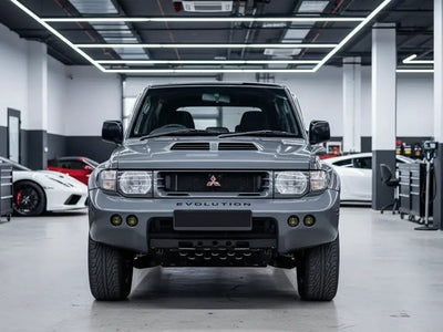DIY Mitsubishi Pajero Evolution wrapped in Gloss HX20000 Elephant Grey wrap film HX20446B
