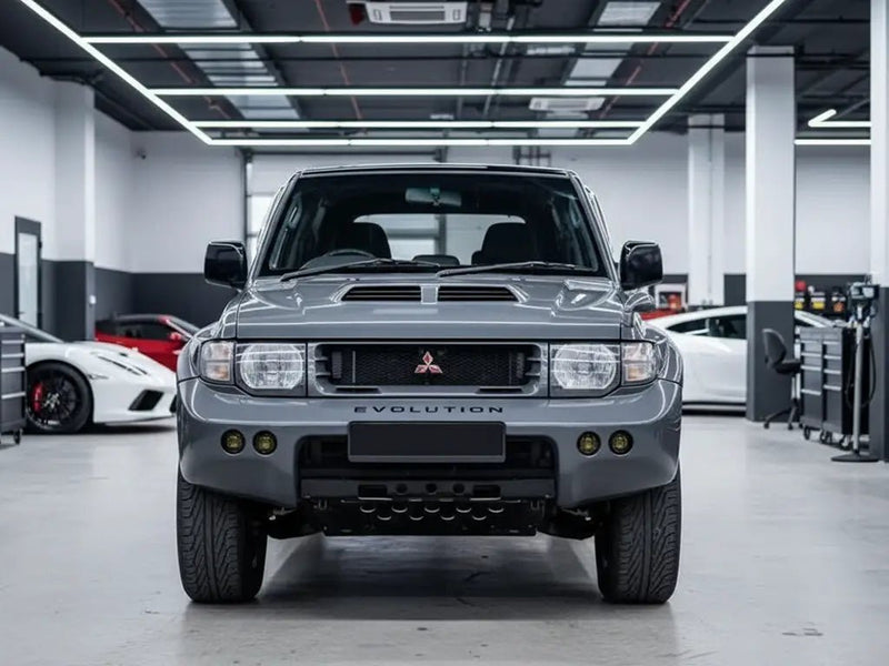 DIY Mitsubishi Pajero Evolution wrapped in Gloss HX20000 Elephant Grey wrap film HX20446B