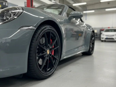 DIY Porsche 911 wrapped in Gloss HX20000 Elephant Grey vinyl wrap HX20446B