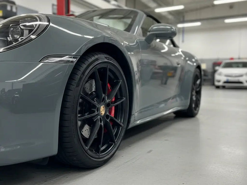 DIY Porsche 911 wrapped in Gloss HX20000 Elephant Grey vinyl wrap HX20446B