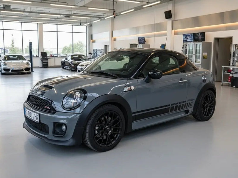 MINI John Cooper Works Coupé wrapped in Hexis Gloss HX20000 Elephant Grey vinyl wrap HX20446B