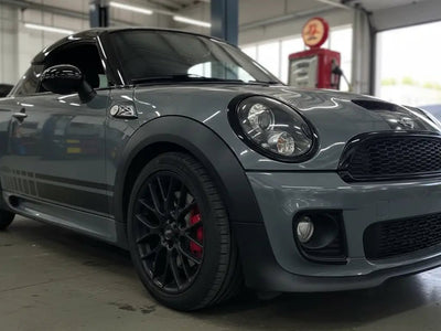 MINI Cooper Coupé wrapped in Gloss HX20000 Elephant Grey wrap film HX20446B