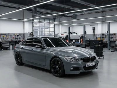BMW 3 Series wrapped in Gloss HX20000 Elephant Grey car wrap film HX20446B