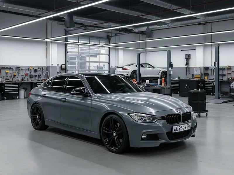 BMW 3 Series wrapped in Gloss HX20000 Elephant Grey car wrap film HX20446B