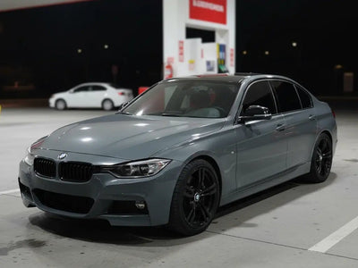 BMW 3 Series wrapped in Hexis Gloss HX20000 Elephant Grey restyling film HX20446B