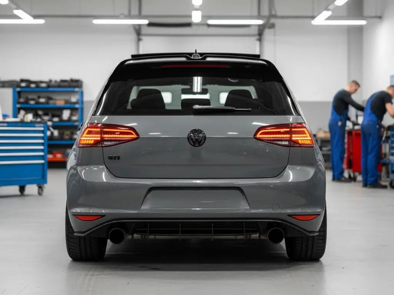 Volkswagen Golf GTI wrapped in Hexis Gloss HX20000 Elephant Grey restyling film HX20446B