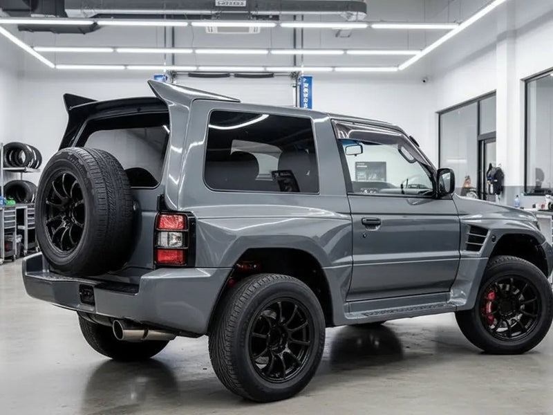 Mitsubishi Pajero wrapped in Gloss HX20000 Elephant Grey car wrap film HX20446B