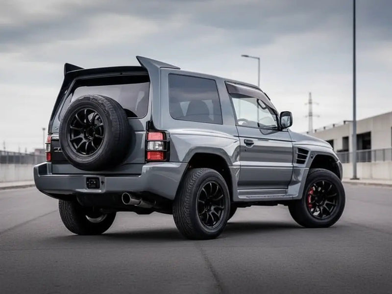 Mitsubishi Pajero 2-door wrapped in Hexis Gloss HX20000 Elephant Grey wrap film HX20446B