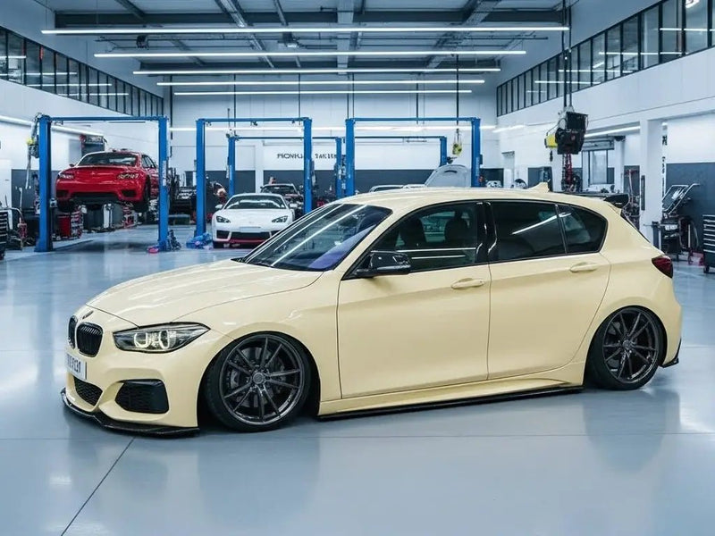 BMW 1 Series wrapped in Hexis Gloss HX20000 Ivory wrap film HX20468B