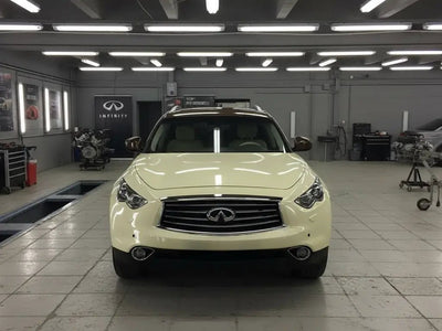 Infiniti QX70 wrapped in Gloss HX20000 Ivory automotive vinyl film HX20468B