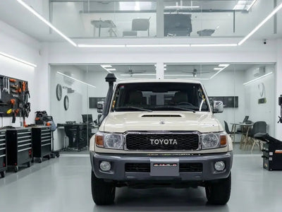 Toyota Land Cruiser 70 Series wrapped in Gloss HX20000 Ivory vinyl wrap HX20468B