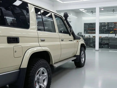 Toyota Land Cruiser 70 Series wrapped in Gloss HX20000 Ivory vinyl wrap HX20468B detail