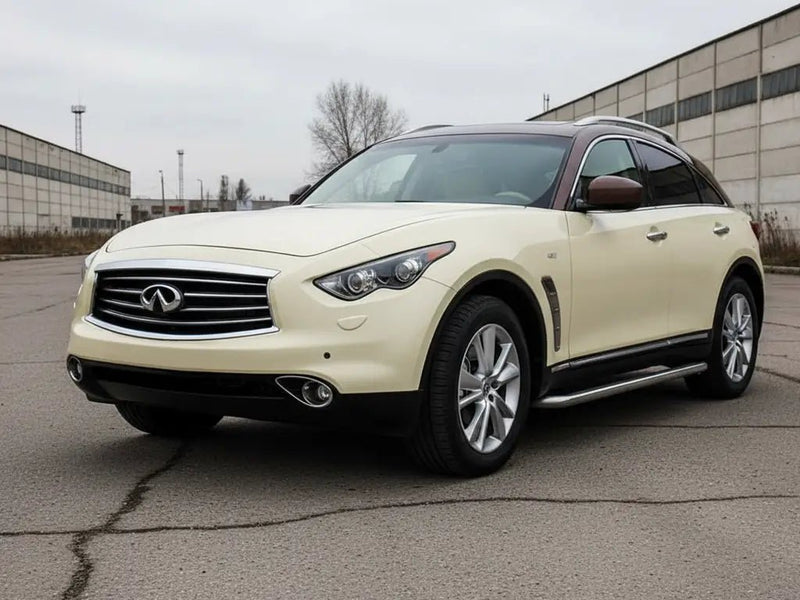 DIY Infiniti FX wrapped in Gloss HX20000 Ivory vinyl wrap HX20468B