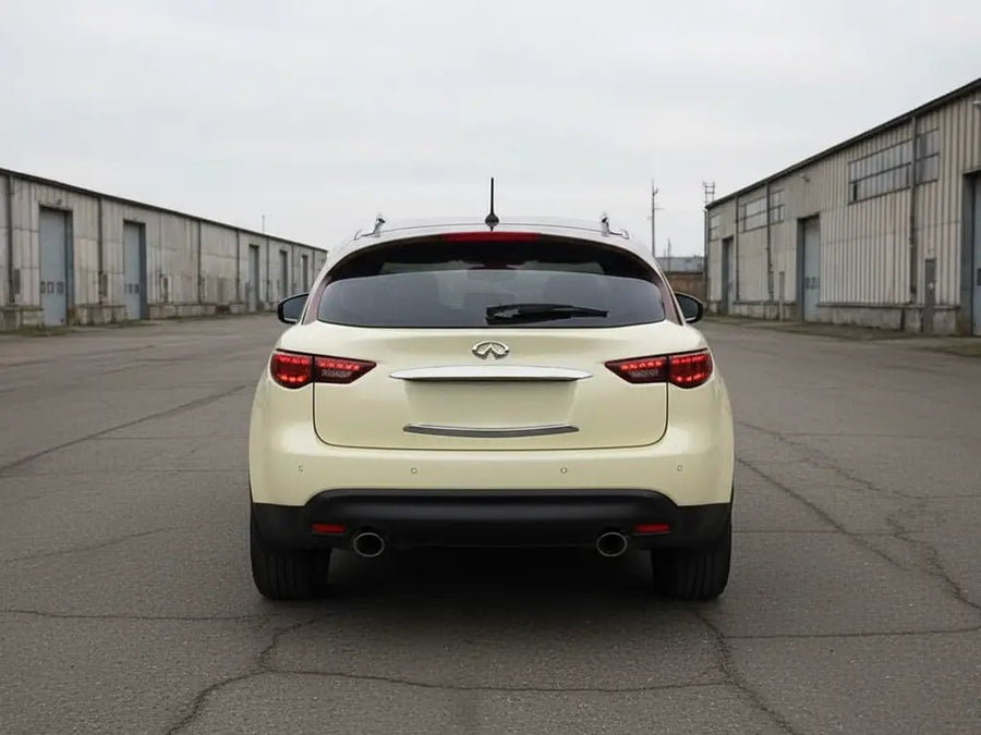 Infiniti FX wrapped in Hexis Gloss HX20000 Ivory vinyl wrap HX20468B
