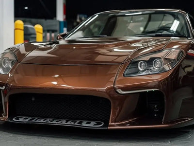 Mazda RX-7 wrapped in Gloss HX20000 Brown wrap film HX20476B
