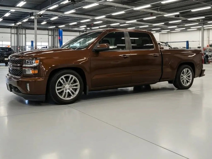 Chevrolet Silverado wrapped in Gloss HX20000 Brown car wrap film HX20476B