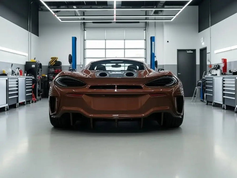 McLaren 720S wrapped in Gloss HX20000 Brown vinyl wrap HX20476B detail