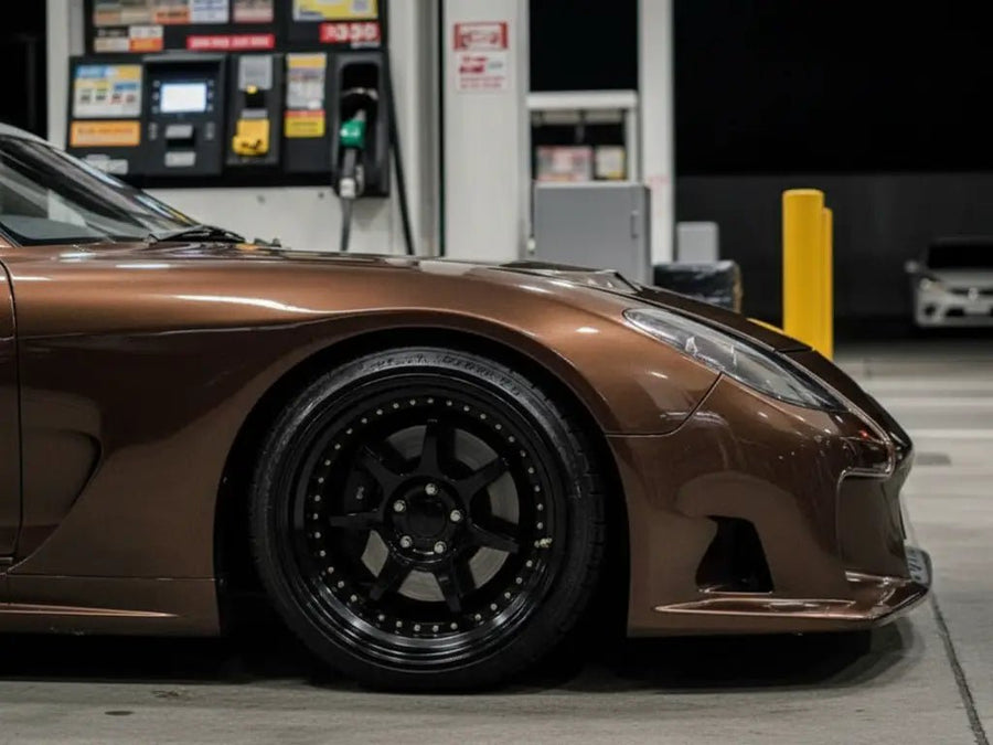 Mazda RX-7 wrapped in Gloss HX20000 Brown restyling film HX20476B