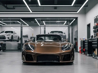 Mazda RX-7 wrapped in Gloss HX20000 Brown wrap film HX20476B detail
