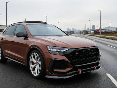 DIY Audi RS Q8 wrapped in Gloss HX20000 Brown car wrap film HX20476B