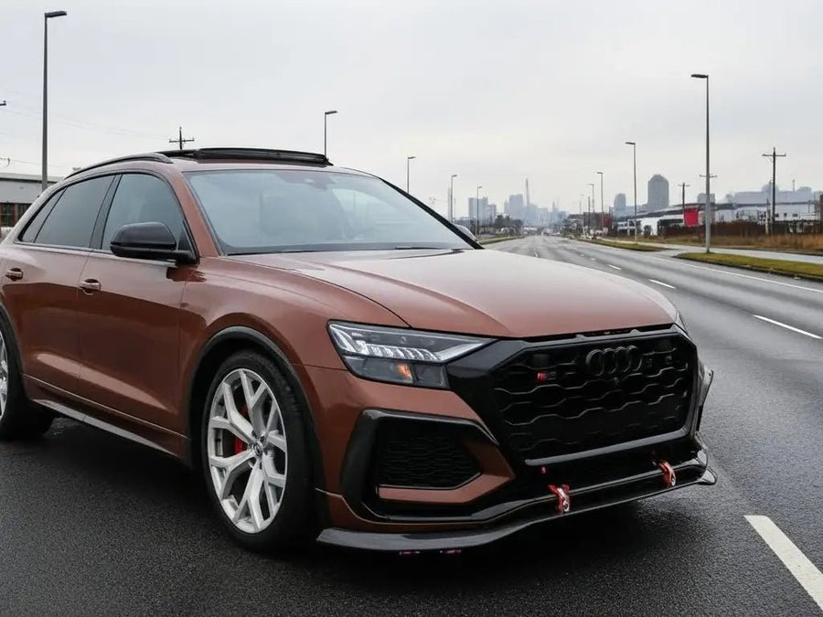 DIY Audi RS Q8 wrapped in Gloss HX20000 Brown car wrap film HX20476B