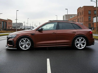 Audi Q8 wrapped in Hexis Gloss HX20000 Brown automotive vinyl film HX20476B