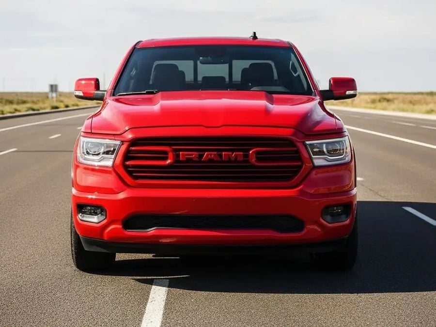 RAM 1500 wrapped in Hexis Gloss HX20000 Red Embers wrap film HX20485B