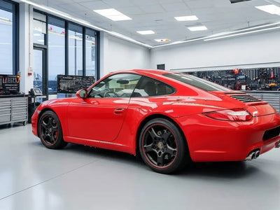 Porsche 911 wrapped in Hexis Gloss HX20000 Red Embers car wrap film HX20485B