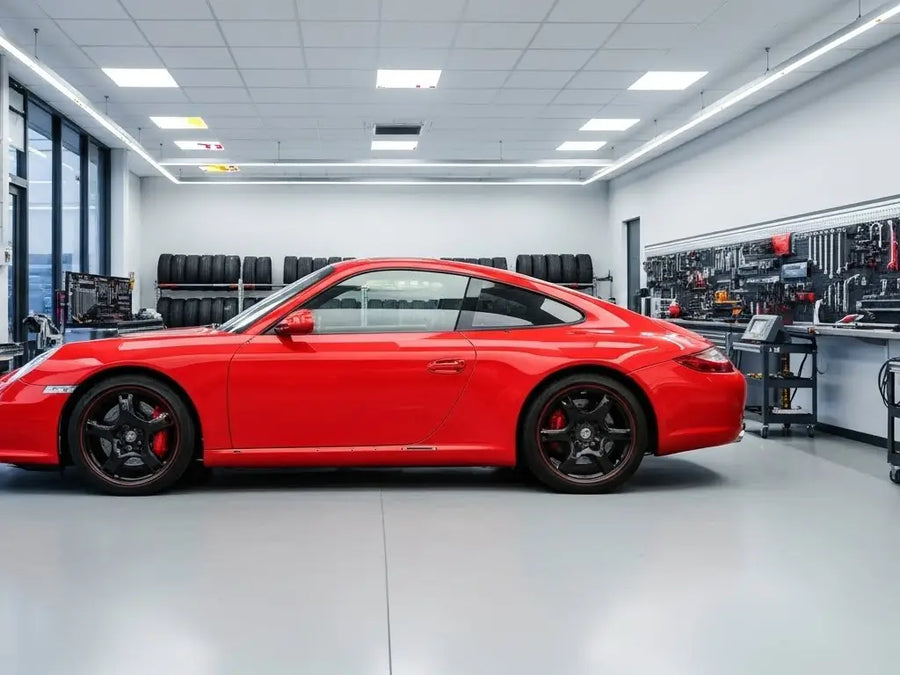 Porsche 911 wrapped in Gloss HX20000 Red Embers car wrap film HX20485B