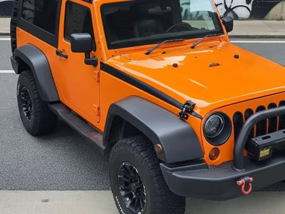 Jeep Wrangler wrapped in Gloss HX20000 Urban Orange car wrap film HX20495B